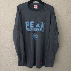 Mens Rawlings Peak Performance Baseball Long Sleeve, Large, Gray